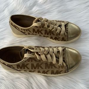 Gold Michael Kors print sneakers